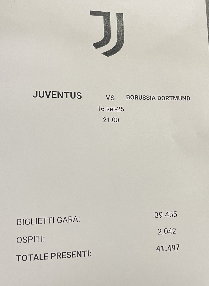Giorgio Musso (@giokermusso) on Twitter photo 🏟️ #JuveBorussia - Dati ufficiali all’Allianz Stadium: presenti 41.497 spettatori per il match di #ChampionsLeague 📲 <a href="/calciomercatoit/">calciomercato.it</a> 🏟️ #JuveBorussia - Dati ufficiali all’Allianz Stadium: presenti 41.497 spettatori per il match di #ChampionsLeague 📲 <a href="/calciomercatoit/">calciomercato.it</a>