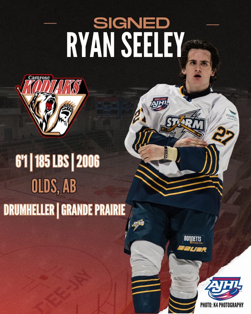 SIGNED!

The Kodiaks are excited to welcome right-handed D-man Ryan Seeley! The Olds, AB native suited up in 30 games last season with Grande Prairie and Drumheller. 

Welcome to Camrose, Ryan! #gokods