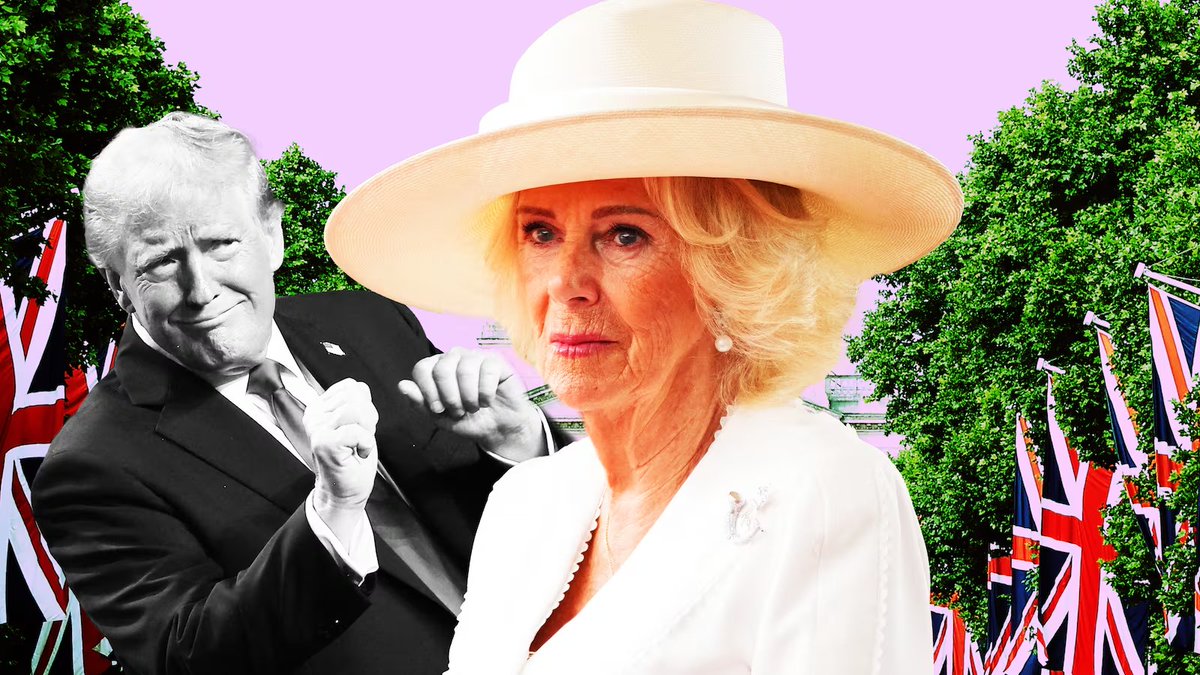 Queen Camilla says she's sick only a few hours before Jeffrey Epstein's former best friend, Trump, touches down for a State visit. The queen dramatically pulled out of a family funeral in what many suspect was a ploy to avoid having to humor the most loathed man in the world. 😂