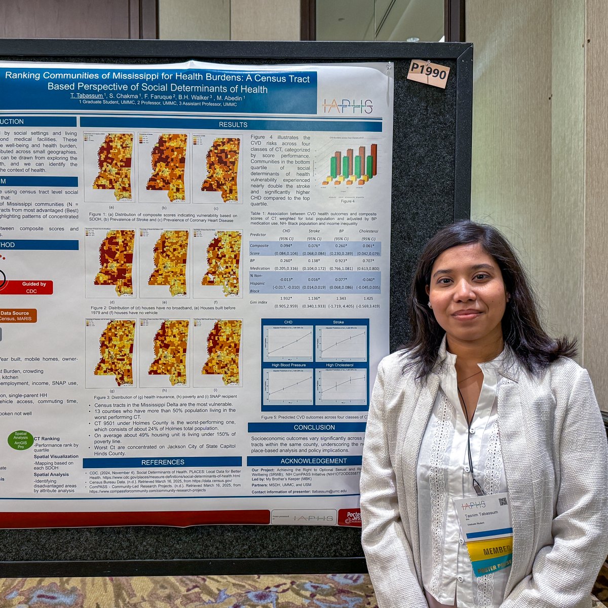 SOPH PhD students Tasnim &amp; Salit were among those who presented independent research at the #IAPHS National Conference in Pittsburgh! 🌍

IAPHS fosters innovation to improve population health &amp; reduce disparities, work our students are carrying forward. 👏