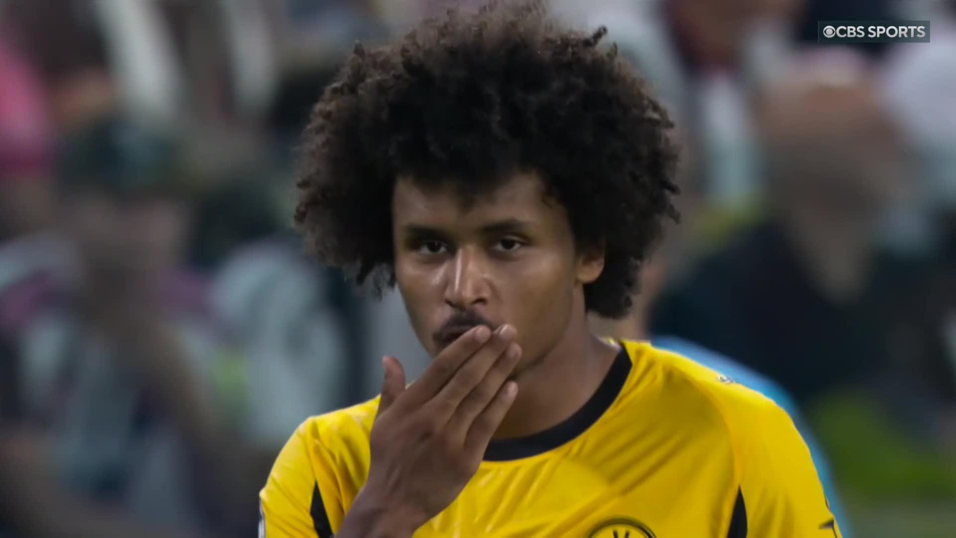 Karim Adeyemi with a pinpoint finish to open the scoring for Dortmund 😮‍💨🔥