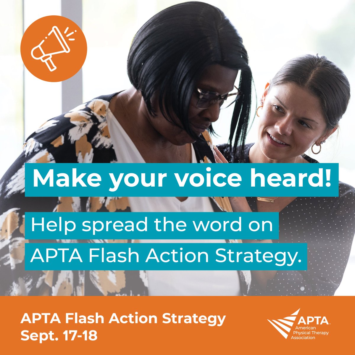 For the next two days - Sept. 17 &amp; 18th - take part in APTA’s Flash Action Strategy, the digital rally to pass falls prevention legislation in the SAFE Act!
Contact Congress on the SAFE Act (H.R. 1171/S. 2612) using this easy to use template letter here: apta.org/advocacy/take-…