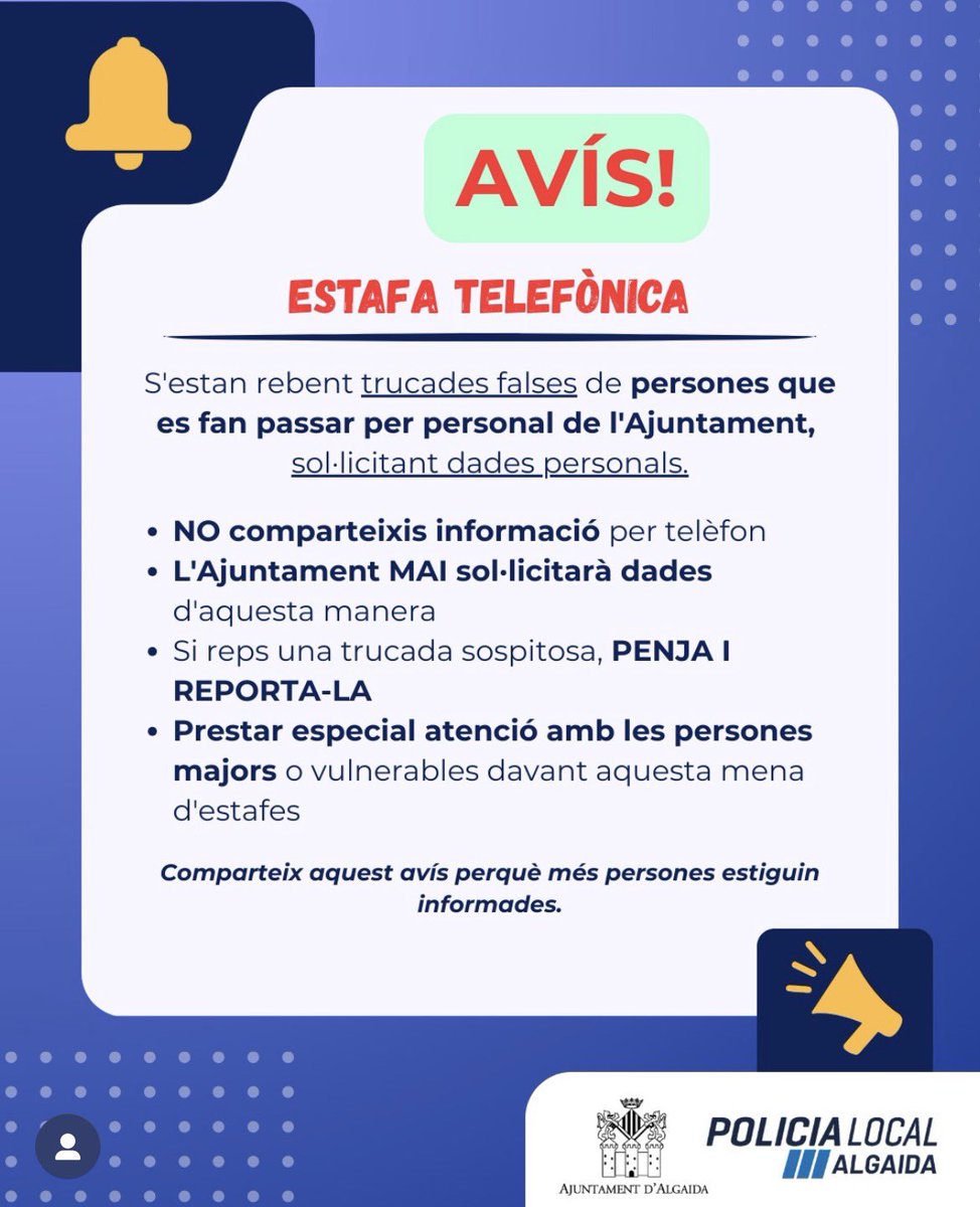 Alerta i vius amb les estafes