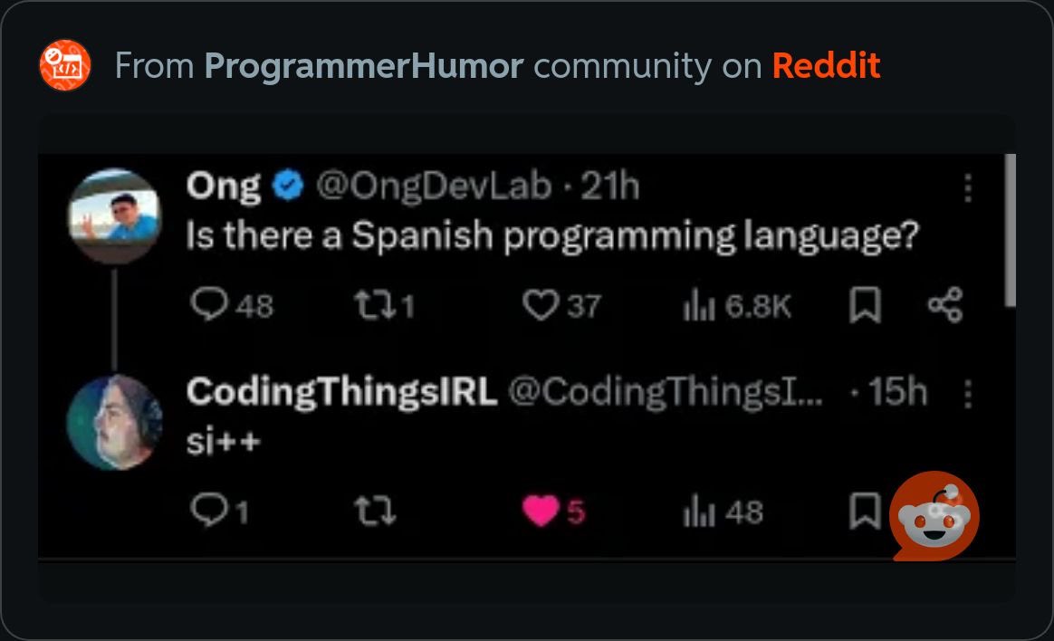 __emtech_webdev's tweet image. “When C++ goes bilingual: introducing Si++ 🇪🇸😂