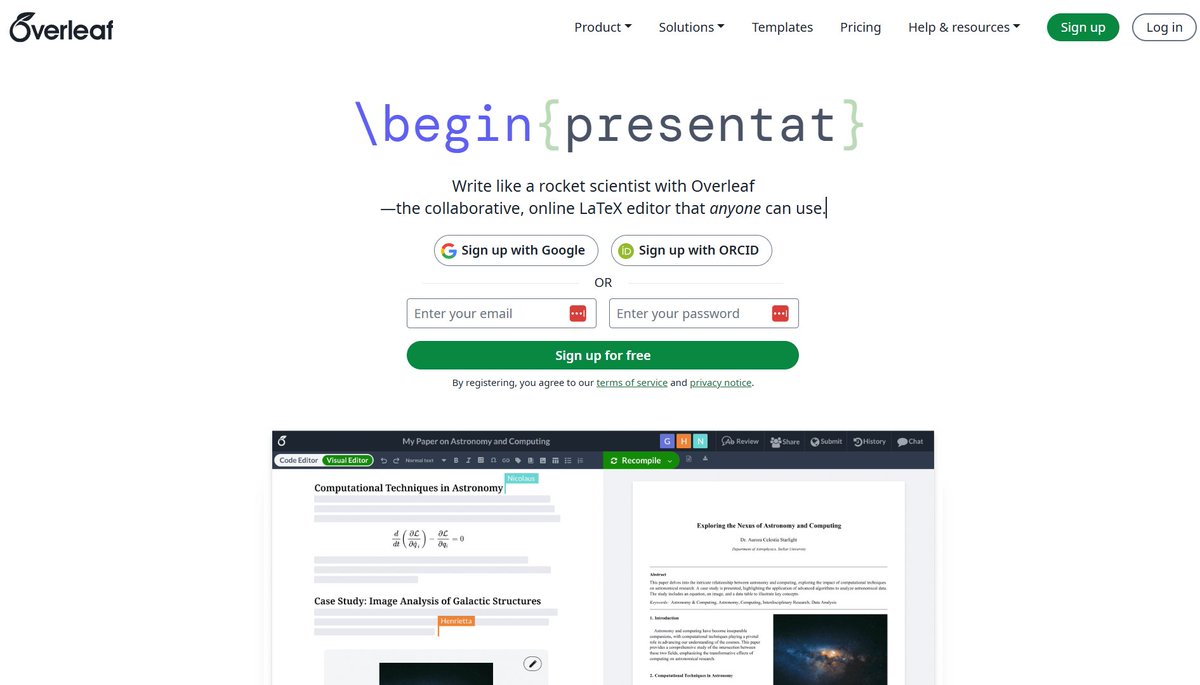 ibaame's tweet image. اللي عندهم مشروع التخرج ويحتاج يكتب تقرير بطريقة مرتبة
حرفيا overleaf من افضل المواقع اللي تقدر تستخدمه وتقدر تشاركه مع التيم كأنه Github لكن مخصص لتقارير. هو يستخدم نظام (LaTeX) مخصص للبحوث (document preparation system)
overleaf.com