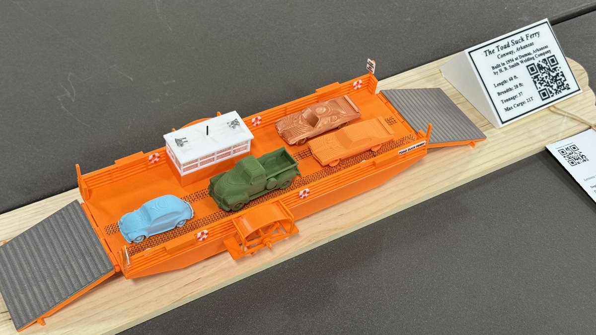 ToadSuckFerry's tweet photo. The Toad Suck Ferry 3D model won a blue ribbon at the 2025 Faulkner County Fair - https://t.co/T1ploQke8t https://t.co/b22m5GsuPV