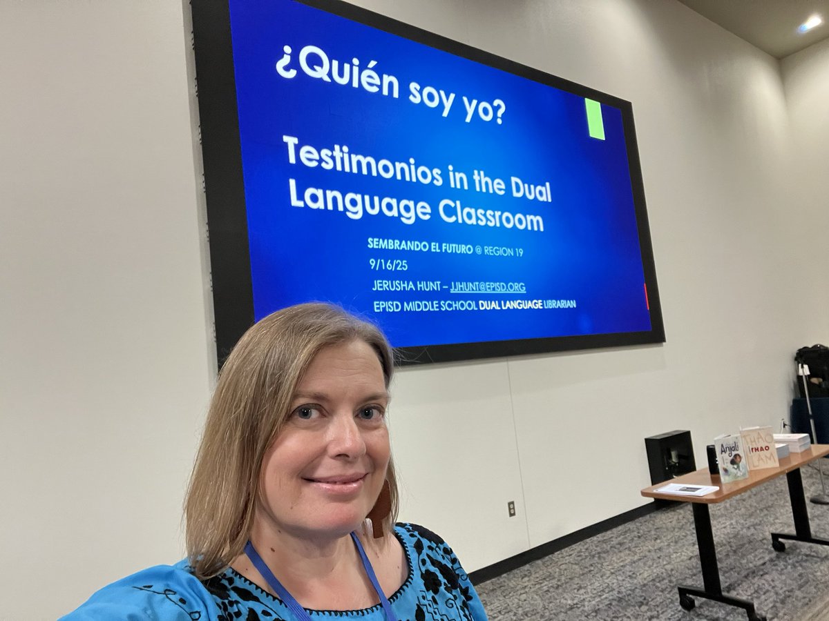 📖The #Wiggs Librarian was at Sembrando el Futuro and presented about the importance of testimonios in the classroom.  Always representing and showcasing the amazing #Wolverines I have the honor to serve!📖