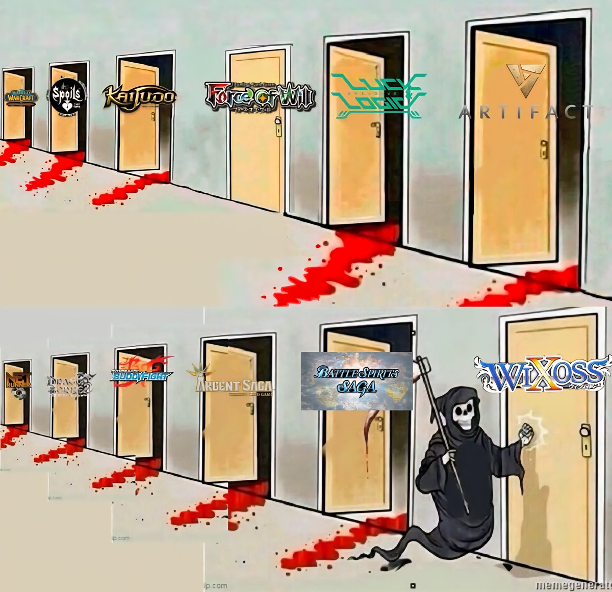 Digging this out of my old meme folder after hearing about Wixoss, cuz CLEARLY Force of Will is sapping every other TCG's life force or something
