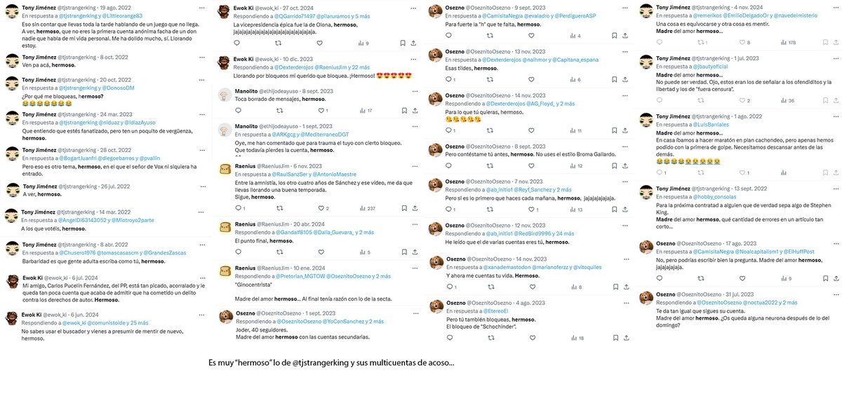 psiquiatricoSJ's tweet photo. @XEspana @Support ¿Qué se puede hacer con este usuario (tjstrangerking) que se dedica al spam, acoso y abuso, desde hace años?. Mirad el hilo.

What can be done about this user (tjstrangerking) who has been spamming, harassing, and abusing people for years? Check the thread.

Thx https://t.co/Jtwp6YvHbG