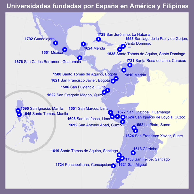 Universities founded by the Spanish Empire