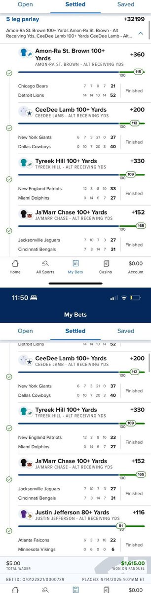 #GamblingTwitter +32,000 odds only two weeks into the nfl season…more to come