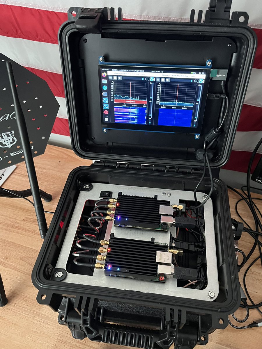 cemaxecuter's tweet image. Current antenna upgrade path:
Small → big → absurd → ‘why is it pointed at the wall?’
Answer: because walls mean nothing to this WarDragon. 🐉🔥
#DragonOS #WarDragon #SDR #EW