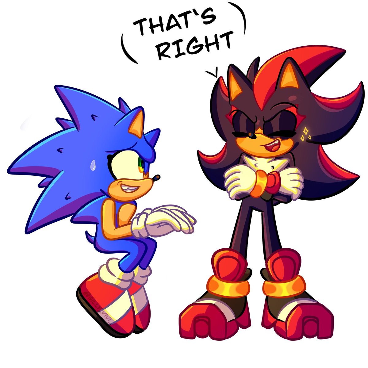 silly_vivi_'s tweet photo. Down, Boy! 

Lol I am so late but who cares? Let's bring this trend back

#sonic #sonicthehedgehog #ShadowTheHedgehog #sonadow #sonicfanart #sonicart https://t.co/KUf0nYYru3