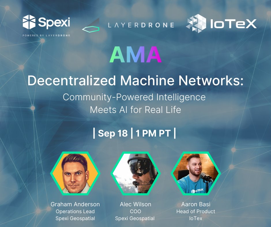 What does it take to train AI that understands the real world?

We find out on this week's AMA with the <a href="/SpexiGeospatial/">Spexi</a> team alongside Aaron Basi (<a href="/DePIN_aaron/">Aaron Basi | IoTeX Network</a>), Head of Product <a href="/iotex_io/">IoTeX</a>! 

You know the drill, drop your hot takes and questions in the comments 👇