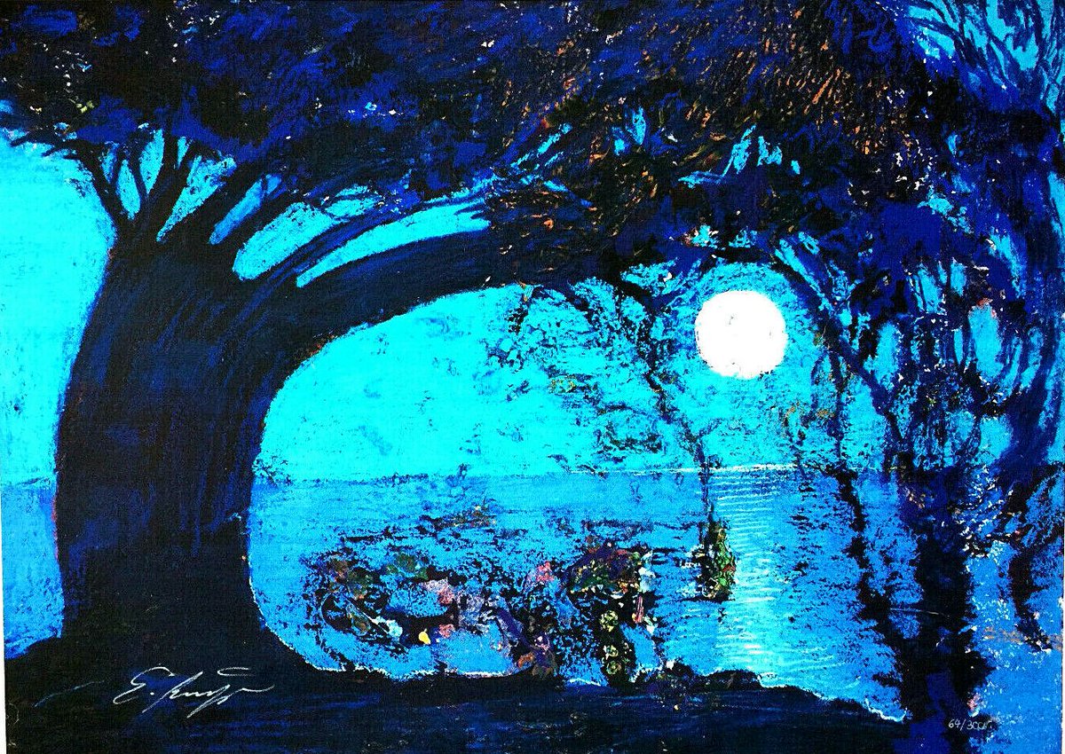 'Moon over the lake ' by Ernst Fuchs, (1930 -2015).