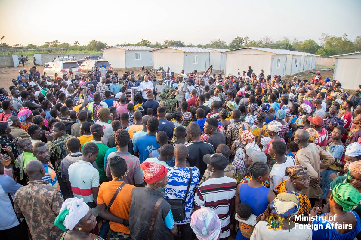 S_OkudzetoAblak's tweet photo. Images of my visit to our compatriots in Côte d’Ivoire following my 3-day working visit. 

I urged the remaining 5,309 to return home just as some 8,000 others who fled the communal conflict have done. 

Immensely grateful to our Ivorian neighbors for their exceptional hospitality and compassion.

Government continues to support with relief items. I also presented a cash donation on behalf of President Mahama. Every Ghanaian everywhere is valuable to the Mahama Administration. 

While we must do everything in our power to prevent conflicts, it is heartwarming to observe how our neighboring countries look out for each other when there are internal challenges— in 2010 and 2011 Ghana hosted some 17,000 Ivorians who sought refuge in our country. 

May we work to end communal clashes, and may our regional solidarity grow stronger.
