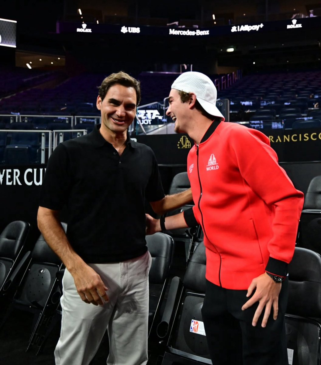 Joao Fonseca pudo conocer a su ídolo Roger Federer ♥️🥹