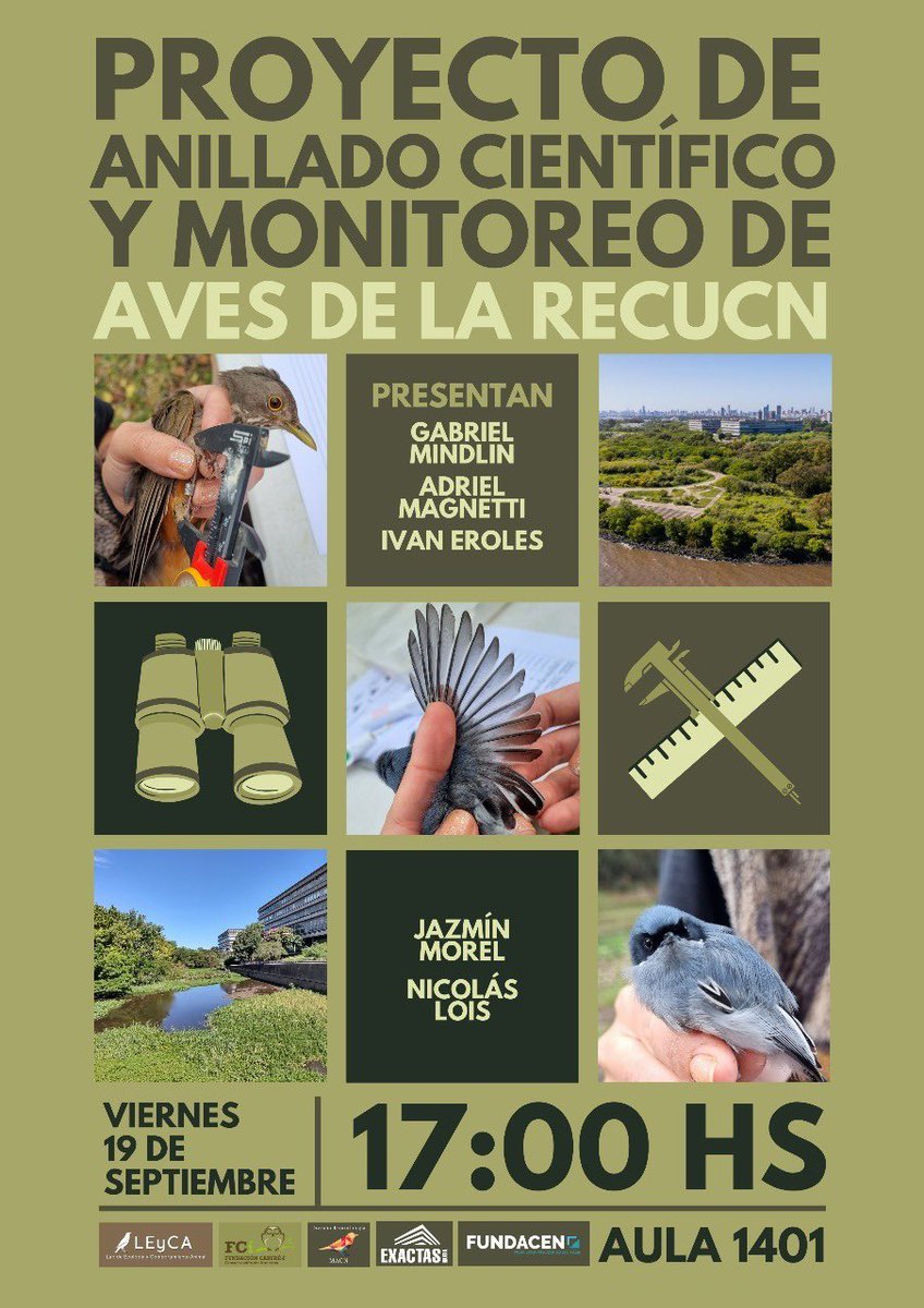 Este viernes presentamos nuestro proyecto de monitoreo de aves de la Reserva Ecológica Costanera Norte en la FCEN 🐦‍⬛
