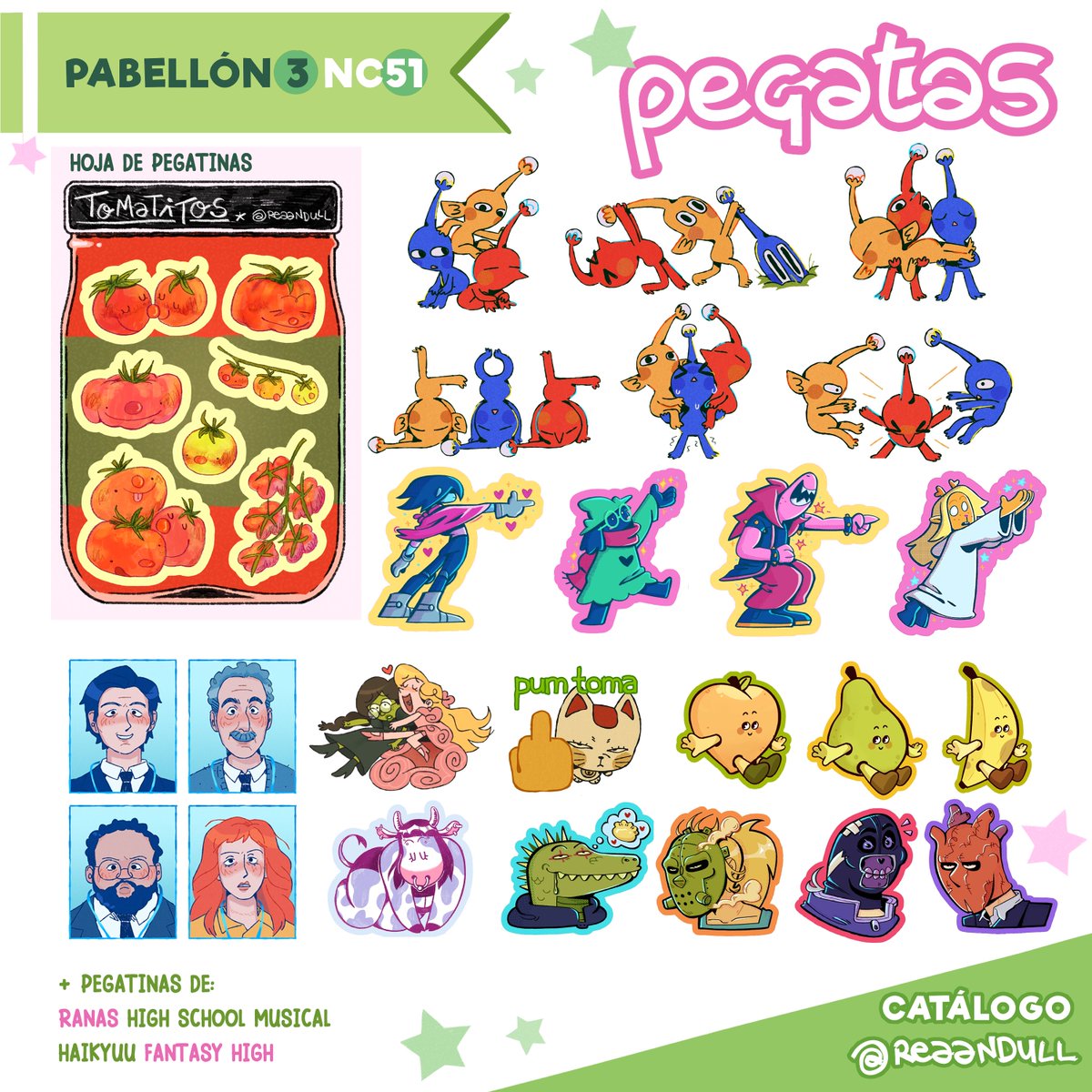 reaandull's tweet photo. @JW_Arte [más alto que todo el mundo que llegó antes que yo] HOLAAAA 🗣️📷 yo estaré en el Pabellón 3 NC51, voy con @/phoskitty (ig) y aquí está mi catálogo de cositas jijiji 
pd. si me quieren preguntar algo mejor por ig porfi💚 #JWArte https://t.co/SqZFPdslJv