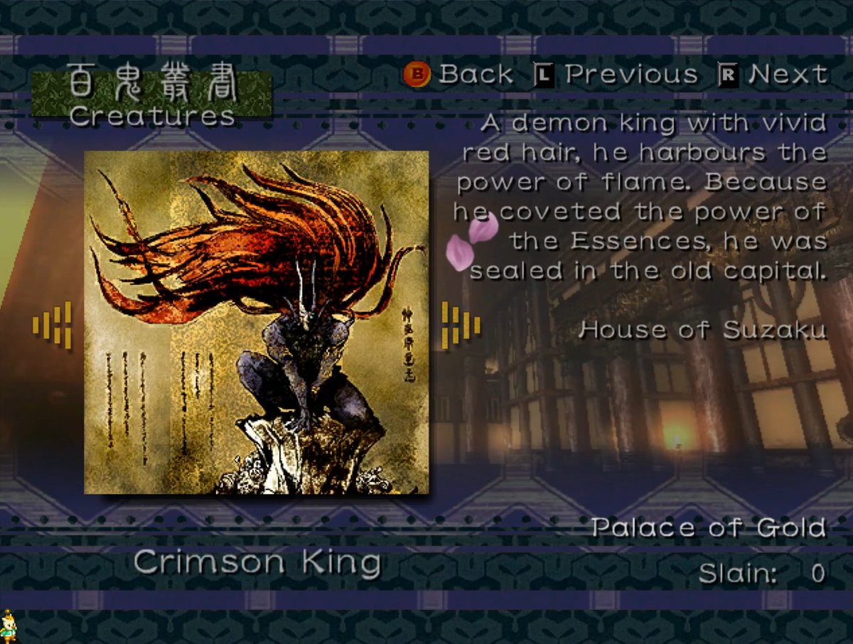 Dreamboum (@dreamboum) on Twitter photo The User Interface of Otogi (2002) on Xbox. It's full of scrolling backgrounds that makes the menu constantly dynamic. They also attach traditional art of the creatures you're about to face. The User Interface of Otogi (2002) on Xbox. It's full of scrolling backgrounds that makes the menu constantly dynamic. They also attach traditional art of the creatures you're about to face.