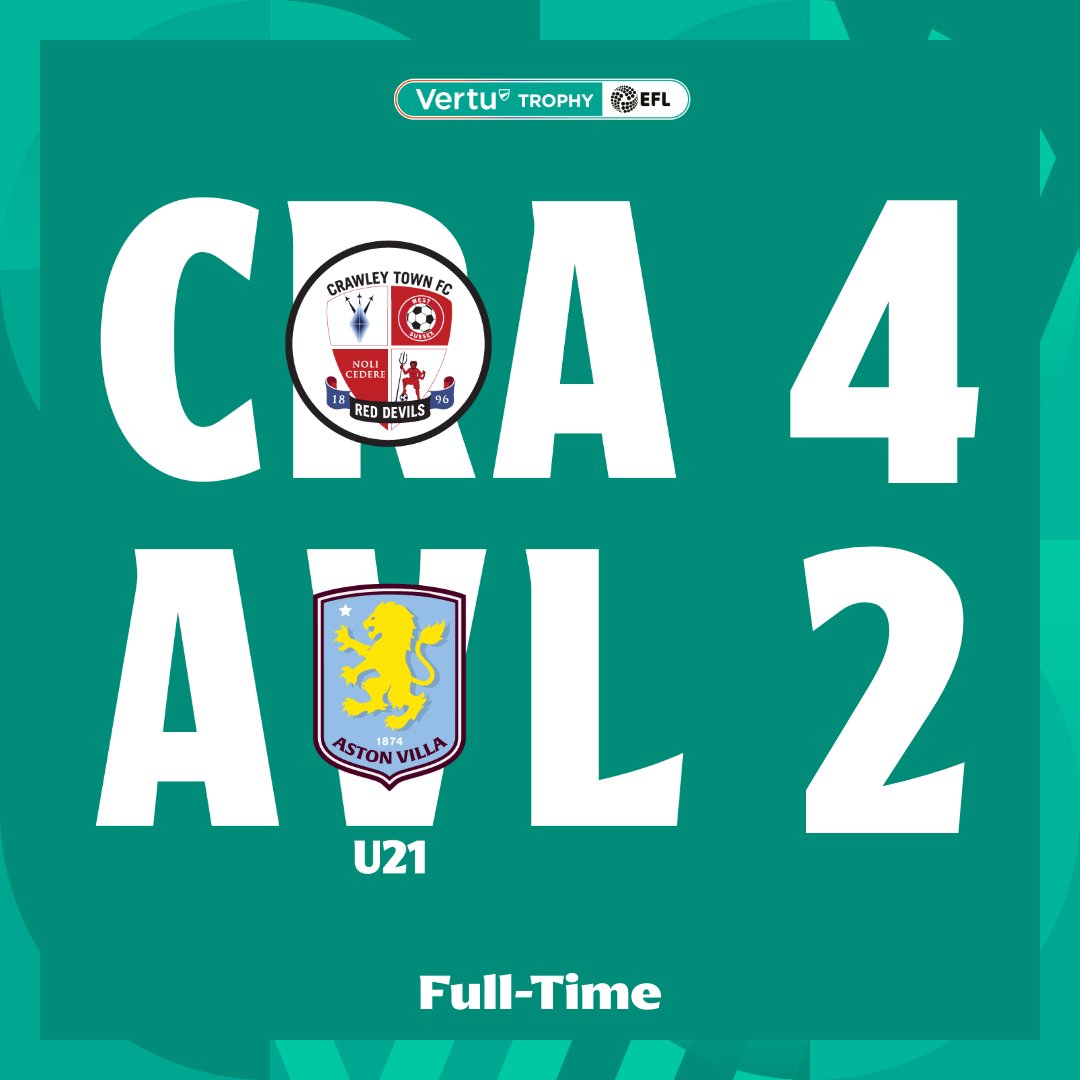 ⏹️ <a href="/crawleytown/">Crawley Town FC</a> take the points! 

#EFL | #VertuTrophy
