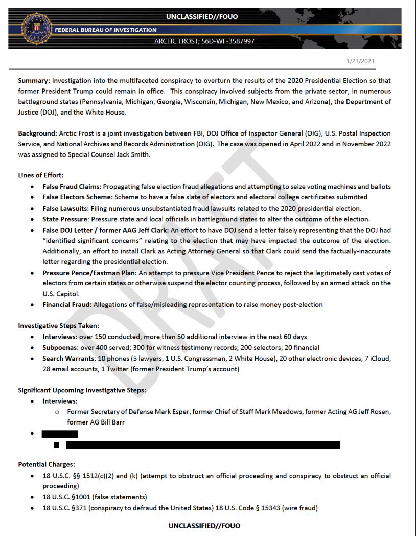 Now we know one of the reasons why autopen pardoned the January 6th Committee.

All the political targeting done in the Arctic Frost operation ended up in their investigation too.

They knew what they were doing was illegal.

They didn’t care. They wanted cover.

No consequences.