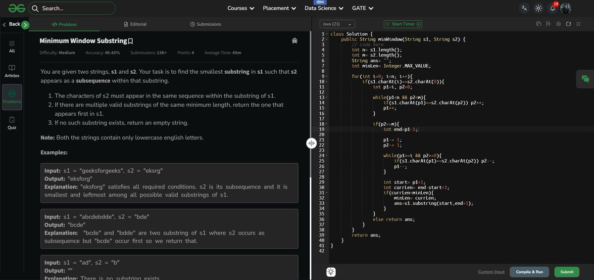 amanhaidry's tweet image. #100DaysOfDSA

Revised some #TwoPointer &amp;amp; #SlidingWindow problems
✅Substrings with K distinct characters
✅Minimum removal for target sum
✅Minimum window substring
✅K sized subarray maximum value
✅Trapping rain water

#100DaysOfCode #DSA #CodingJourney #CodingChallenge