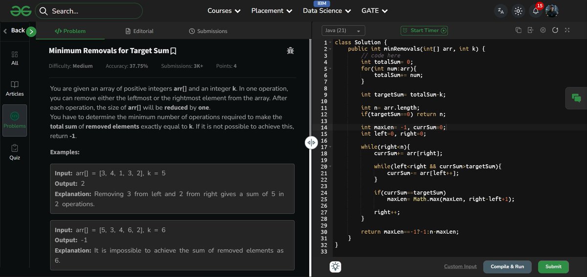 amanhaidry's tweet image. #100DaysOfDSA

Revised some #TwoPointer &amp;amp; #SlidingWindow problems
✅Substrings with K distinct characters
✅Minimum removal for target sum
✅Minimum window substring
✅K sized subarray maximum value
✅Trapping rain water

#100DaysOfCode #DSA #CodingJourney #CodingChallenge