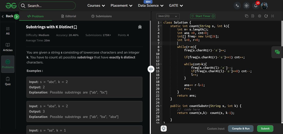 amanhaidry's tweet image. #100DaysOfDSA

Revised some #TwoPointer &amp;amp; #SlidingWindow problems
✅Substrings with K distinct characters
✅Minimum removal for target sum
✅Minimum window substring
✅K sized subarray maximum value
✅Trapping rain water

#100DaysOfCode #DSA #CodingJourney #CodingChallenge