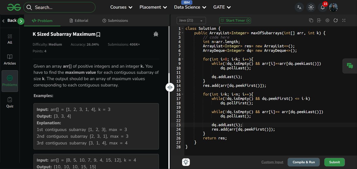 amanhaidry's tweet image. #100DaysOfDSA

Revised some #TwoPointer &amp;amp; #SlidingWindow problems
✅Substrings with K distinct characters
✅Minimum removal for target sum
✅Minimum window substring
✅K sized subarray maximum value
✅Trapping rain water

#100DaysOfCode #DSA #CodingJourney #CodingChallenge