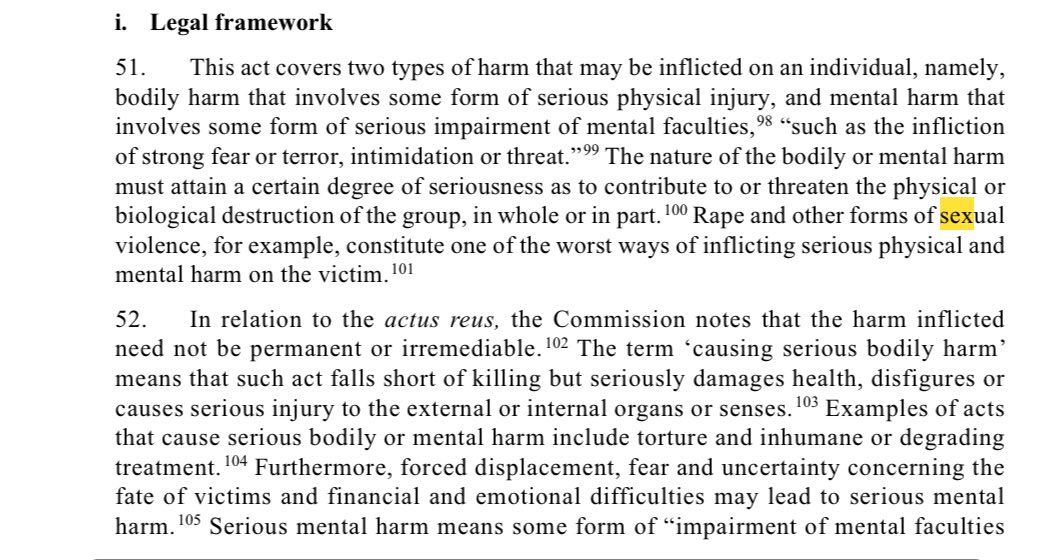 1/ El informe confirma que las Fuerzas Armadas de 🇮🇱 ejercen deliberada violencia sexual contra palestinas no solo para causar daño al grupo, si no para humillarlo y minarlo moral y físicamente (actus reus y mens rea según la Convención del Genocidio). Es un estado VI0LADOR 👇🏾
