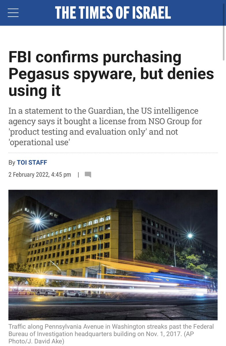 The FBI has purchased Pegasus spyware, but has denied using it.