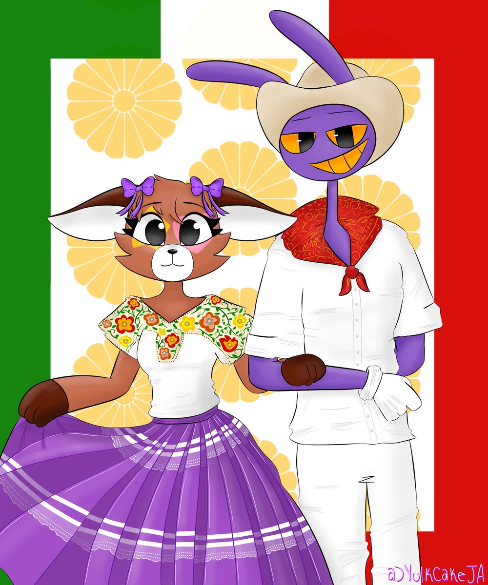 YulkCakeJA's tweet photo. Para los que no saben... Me gusta el Funnybunny pero también tengo mi Selfship :3 💜✨ Dibujito para la ocasión 🇲🇽🇲🇽 ¡Viva México! 🇲🇽✨🗣️🎇✊ #selfship #Jax #TADC #OC #DigitalCircus https://t.co/FkDutUEzmC