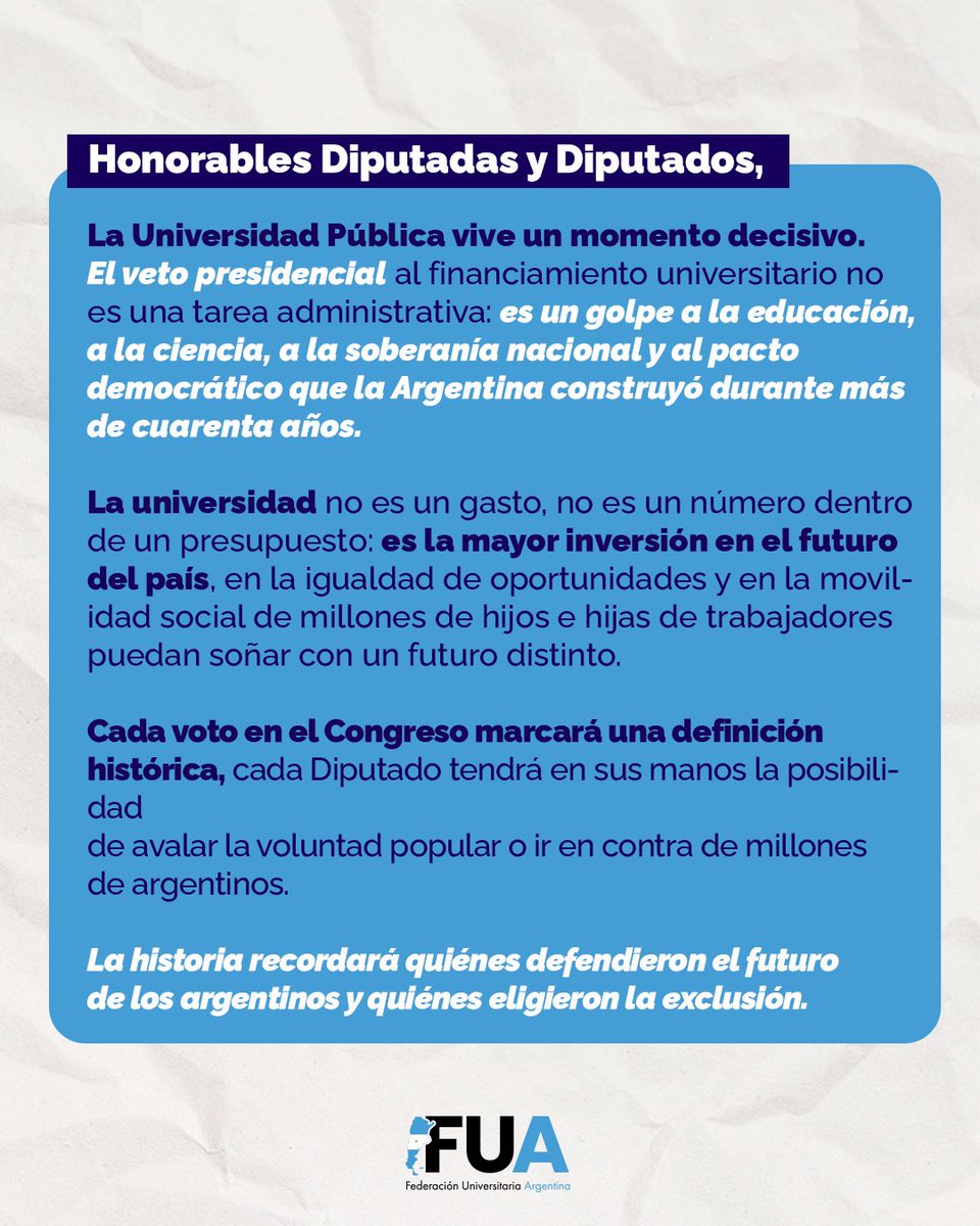 Carta abierta a las diputadas y diputados de la Nación Argentina.