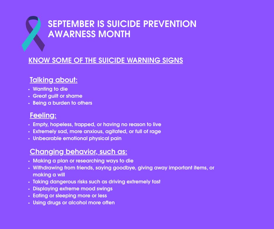 September is Suicide Prevention Awareness Month. Since Jan 2025, Madison Police have responded to 129 suicide-related calls. Please know the warning signs, check on others, and seek help when needed. 💚

If you or someone you know is struggling, call/text 988. You are not alone.