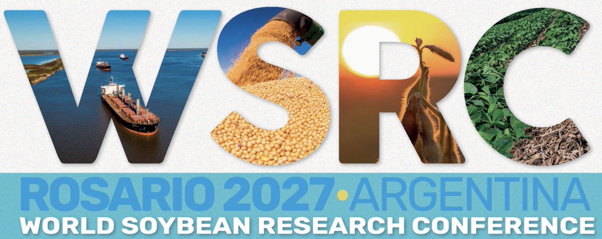 SoyBaseDatabase's tweet image. Save the date!
The 12th World Soybean Research Conference (WSRC) is in Rosaria, Santa Fe, Argentina from April 5 - 7, 2027. There will be many topics covered during the conference including: germplasm, soybean breeding, biotech, diseases & many more.