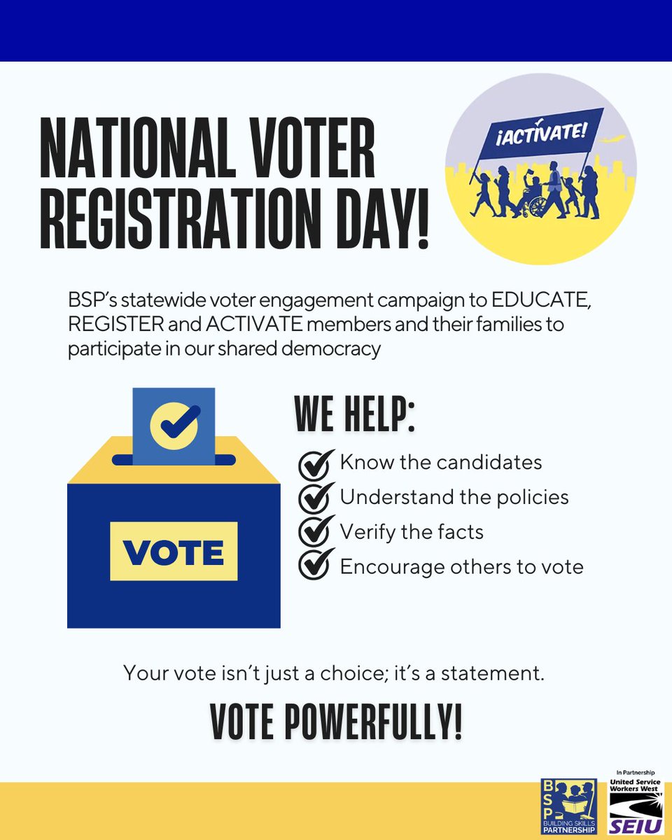 Today is National Voter Registration Day, a reminder that civic participation is one of the most powerful tools we have to create lasting change.

At BSP, through our Activate – Civic Engagement Program, we believe voting is more than casting a ballot—it’s how communities ensure