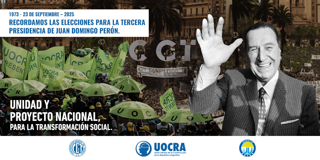 1973 - 23 de septiembre - 2025

Recordamos las elecciones para la tercera presidencia de Juan Domingo Perón.