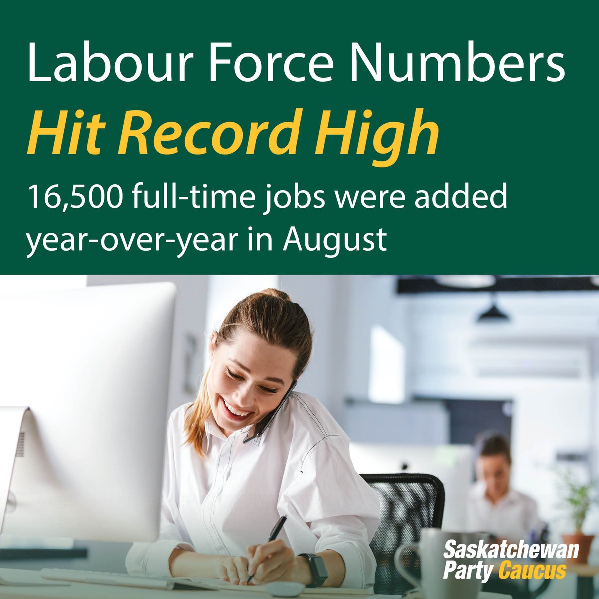 At 4.7 per cent, Saskatchewan's unemployment rate is well below the national average of 7.1 per cent. Once again, we have proven why we are the best place to live, work and raise a family in Canada.