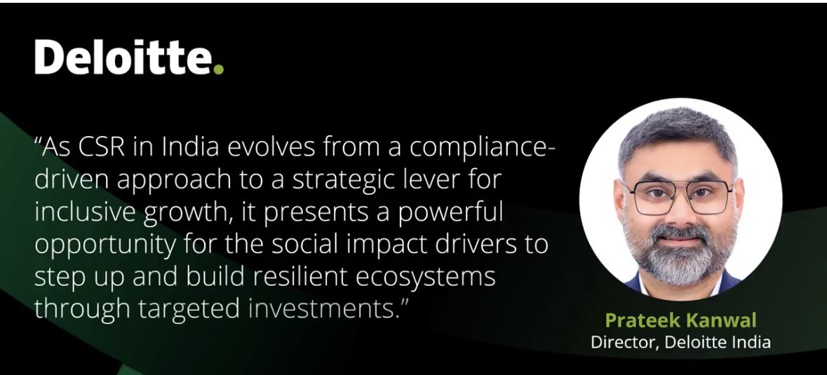 Look forward to hosting senior leaders from CSR, Foundations &amp; Non-Profits for a roundtable tomorrow in Delhi to discuss “Building synergies through CSR: A catalyst for shaping India’s growth story” <a href="/Deloitte/">Deloitte</a>