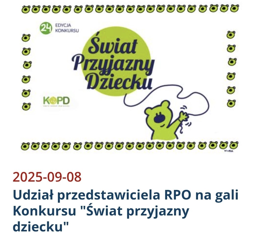 kmieciak_b's tweet photo. 🗨Kilka dni temu Marta Skierkowska, świetna Wiceprezeska w @DajemySile podzieliła się bolesną informacją dotyczącą nagłej śmierci bliskiej jej Pani red. Kataryny #Stoparczyk.
🗨Nie zdawałem sobie sprawy, że dane mi będzie bardzo mocno zatrzymać się na postaci tej genialnej dziennikarki, która, jak nikt inny słuchała dzieci.
🗨Okazją do tego była gala nagrody "Świat przyjazny dziecku", jaką zorganizował Komitet Ochrony Praw Dziecka, z którym Pani Redaktor mocno współdziałała. Reprezentując tam @BiuroRPO (Rzecznika Praw Obywatelskich) miałem okazję zabrać głos w imieniu #RPO, prof. Marcina #Wiącka (Nagroda objęta jest jego patronatem)
🗨Trudno w takich chwilach się cokolwiek mówi, na co slusznie zwróciła uwagę Rzecznik Praw Dziecka @MHornaCieslak, także obecna na gali, również patronująca nagrodzie. Ja skupiłem się w dwóch słowach na...oczach. na tym jak patrzyła na najmlodszych Pani Kasia oraz na jej opowieści o tym, że patrzenie naszym dzieciom oczy to najlepsza profilaktyka🫂
(Fot. Trójka)
https://t.co/JlvdfVDiUq