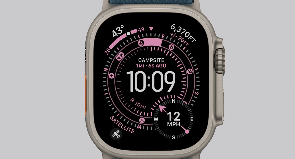 Apple Watch Ultra 3 #AppleEvent 
LTPO3
Thinner Boarders
Larger Display
Faster refresh in always on with
New Waypoint watch face
5G and Satellite connectivity
Double the signal strength
42 hours of battery
