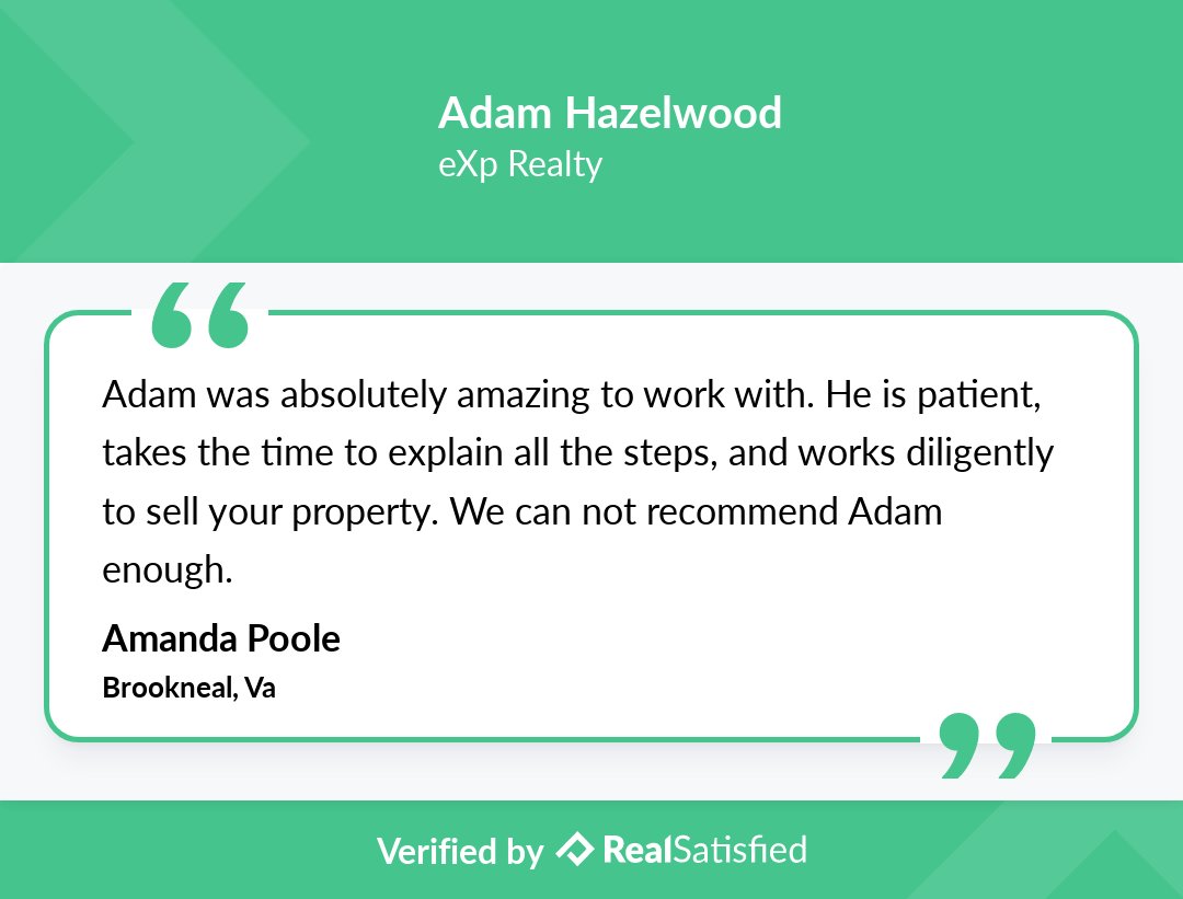 Rural_Va's tweet photo. Always great to get feedback from my clients. Their trust and recommendation is always appreciated. https://t.co/8Ltfs4Ufr8 via @realsatisfied https://t.co/BayzyACBbD