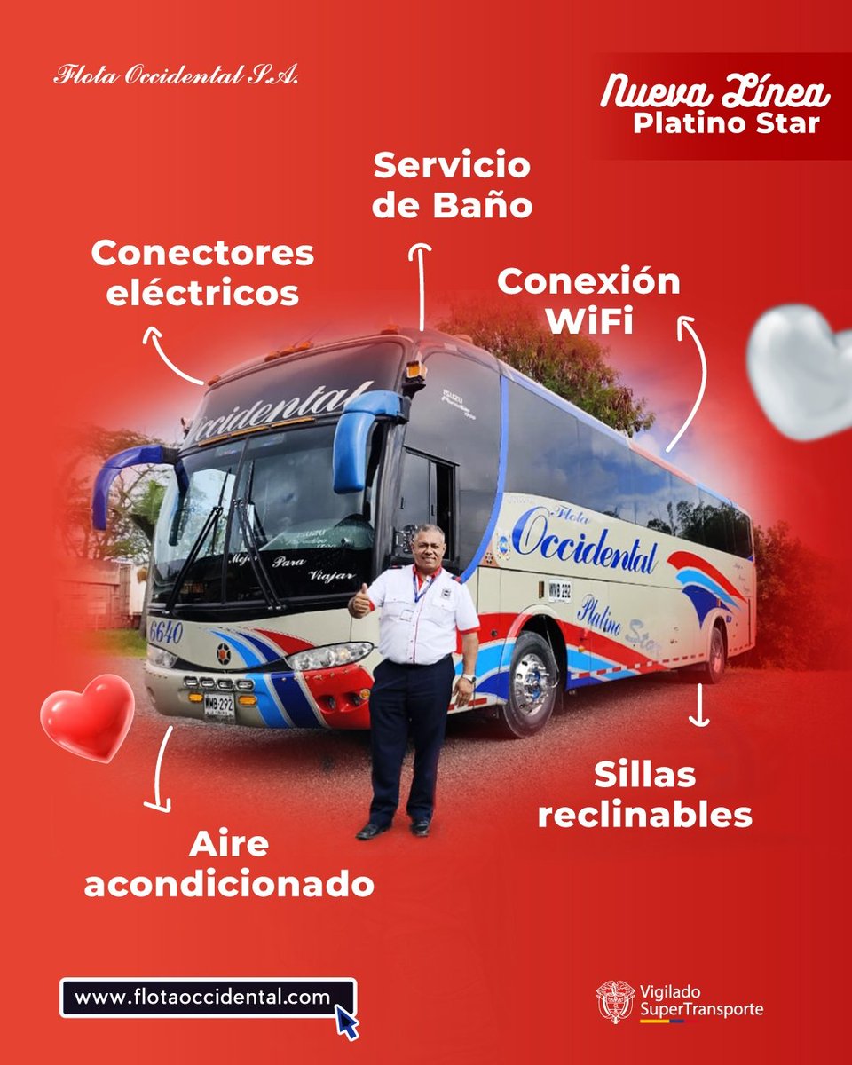 NUEVA LÍNEA PLATINO STAR 

Experiencia premium en nuestras rutas hacia el Chocó. ¡Viaja cómodo, conectado y con un servicio especial! 
Viaja en nuestra nueva línea para el Chocó y disfruta de sus servicios.

#PlatinoStar #Chocó #ViajarEnBus
