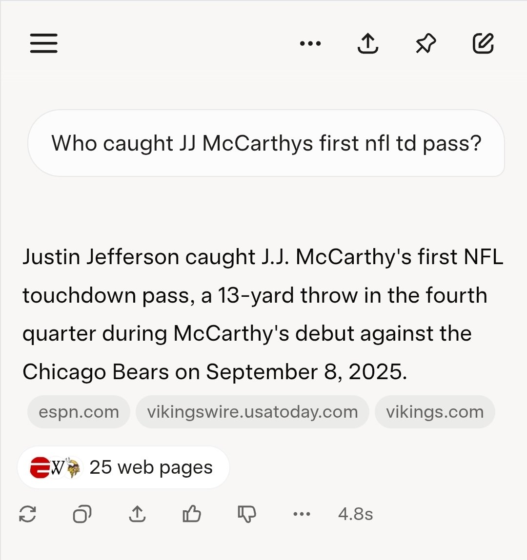 Bethegood920's tweet photo. @elonmusk can we get @grok fixed? 

@jjmccarthy09's first TD pass was thrown to Nahshon Wright

#GoPackGo @packers https://t.co/F6IaJ6IrFI