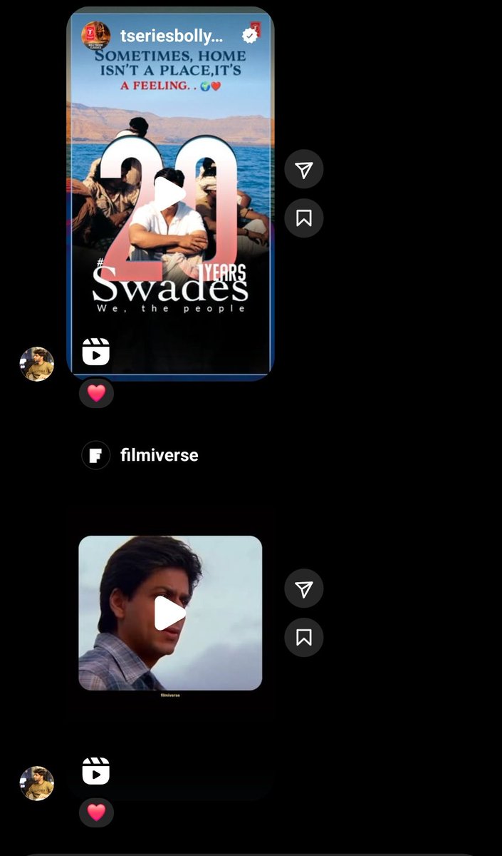This friend from my old office sends me nothing else on Instagram but Swades reels, every single time.