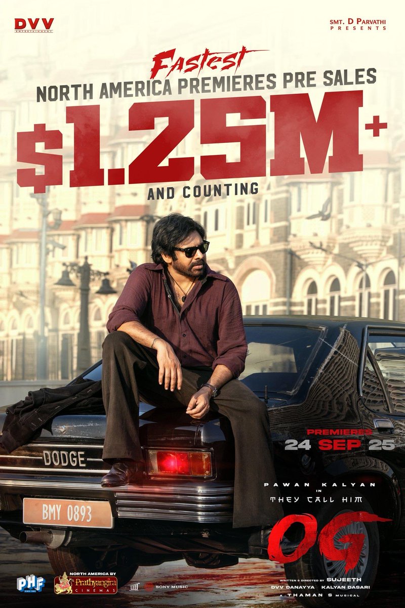 venupro's tweet image. No stopping for this #FireStorm🔥

#OG crosses $1.25M+ North America Premieres pre sales and counting… 🤩🤩

#TheyCallHimOG OG.movie 🎫 

#PawanKalyan @DVVMovies ⁦@PrathyangiraUS⁩