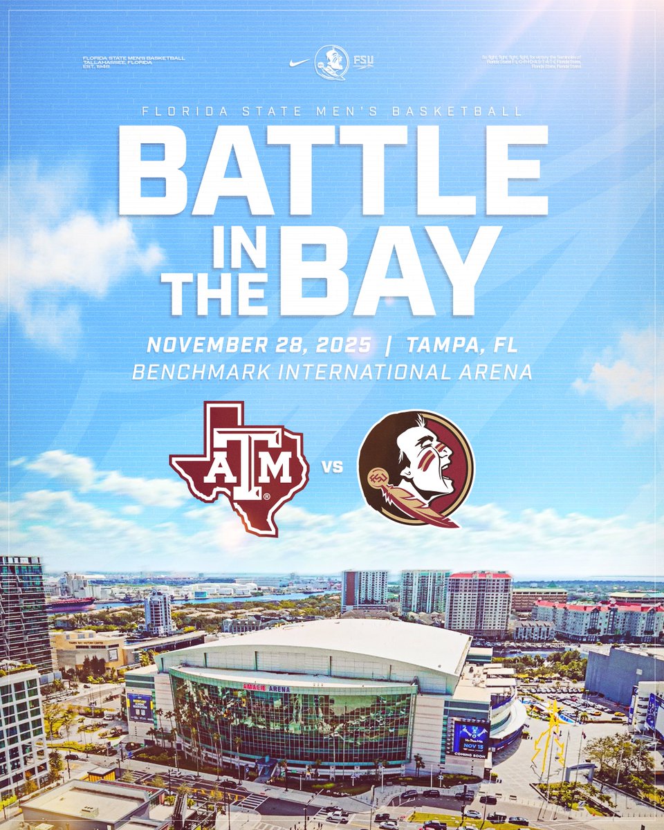 Battle in the Bay. Seminoles vs. Texas A&amp;M. November 28.

#connected