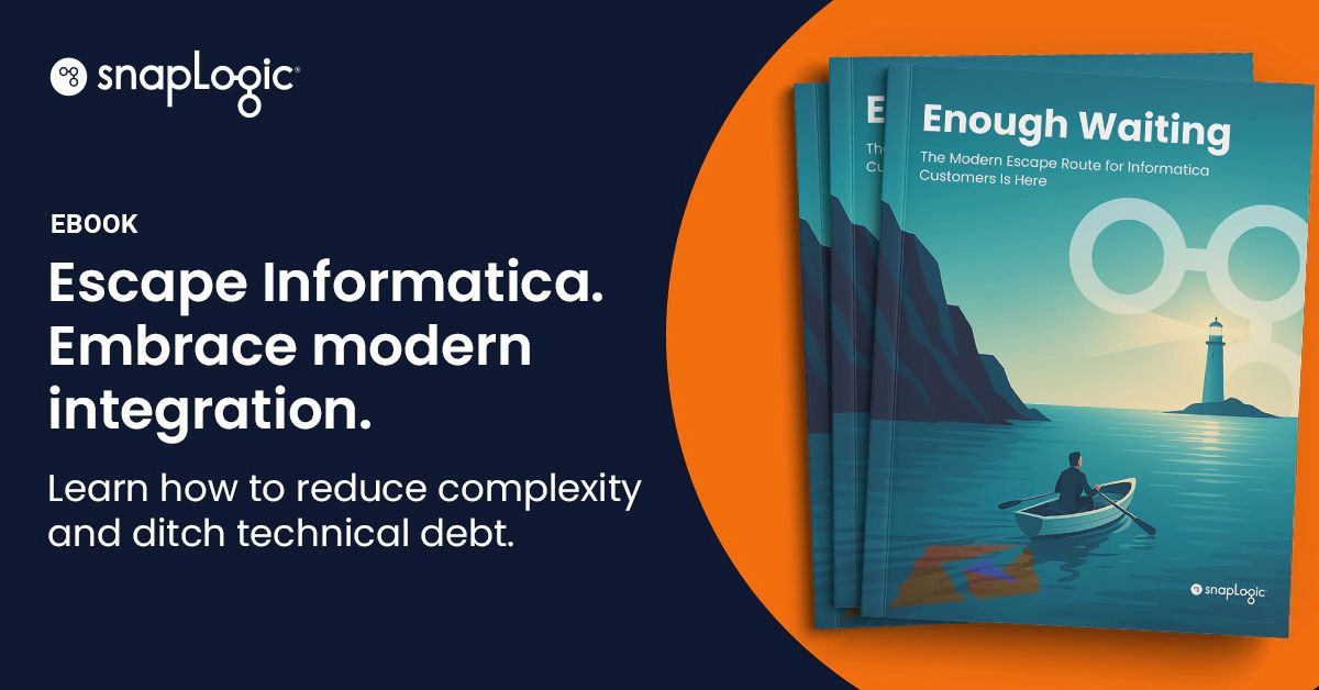SnapLogic's tweet image. Legacy integration tools weren’t built for today’s AI-driven enterprise.
From cloud migrations to data democratization, see why companies are moving to SnapLogic for speed, scale & simplicity.
Read the eBook: snaplogic.com/resources/eboo…