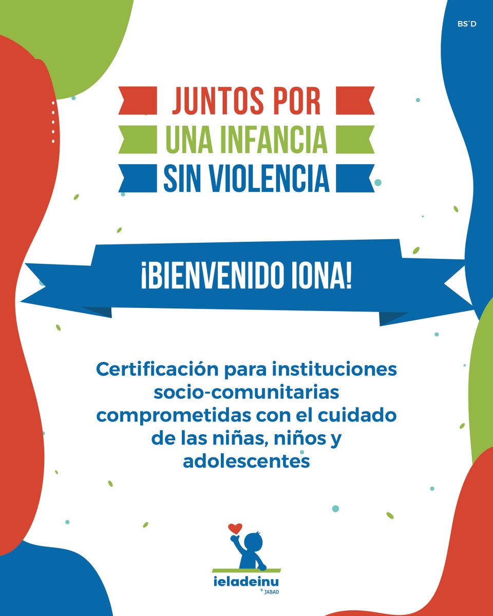 En Ieladeinu estamos muy contentos porque La Comunidad Centro Hebreo Ioná se suma al programa de Certificación para clubes e instituciones socio-comunitarias comprometidas con el cuidado y la protección de niñas, niños y adolescentes 💪👏🏻